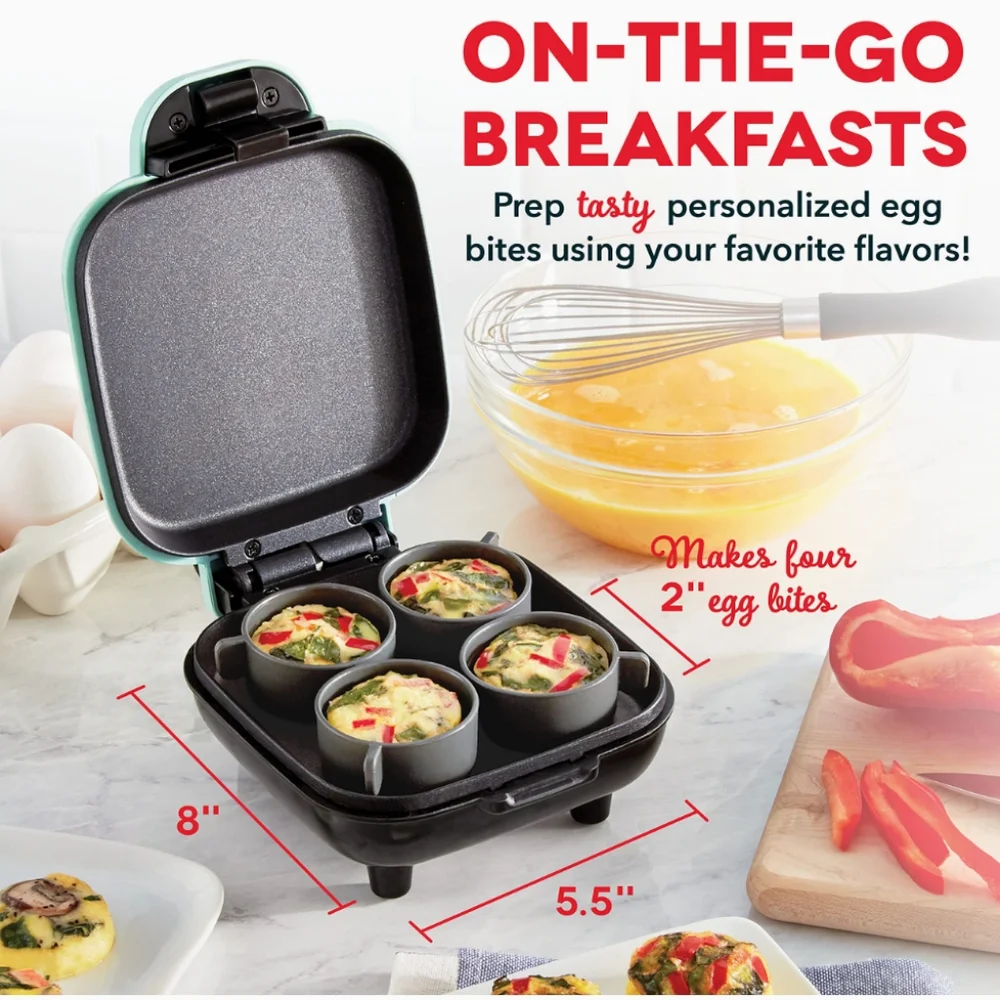NIB DASH Deluxe Sous Vide Style Egg Bite Maker w 4 Silicone Molds